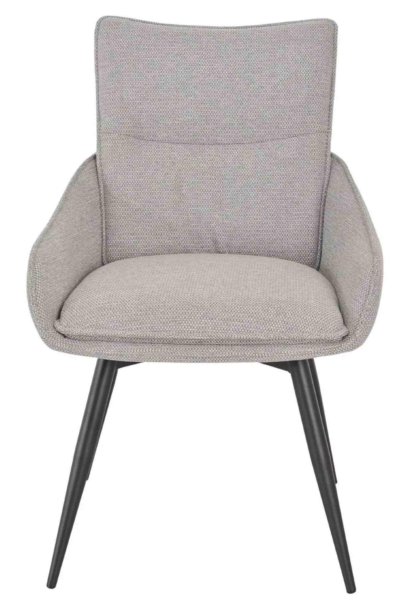 Product photograph of Ace Grey Fabric Swivel Dining Chair With Black Legs from Choice Furniture Superstore.